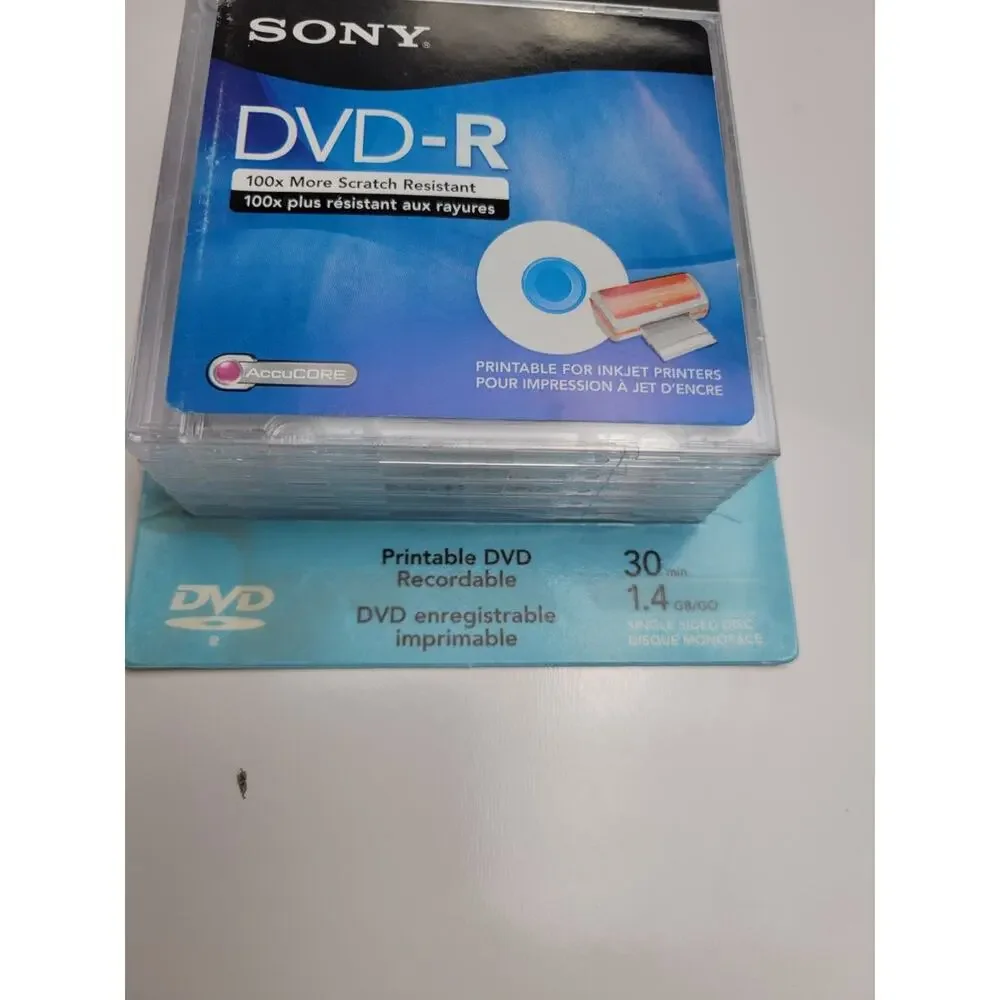 New 5 PACK Sony Handycam Video Camera DVD-R 1.4 GB 30 Minute Single Sided